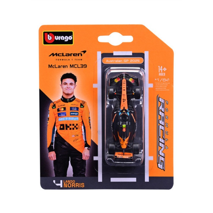 Bburago 1/64 Masina de curse F1 - Mclaren MCL39 Norris