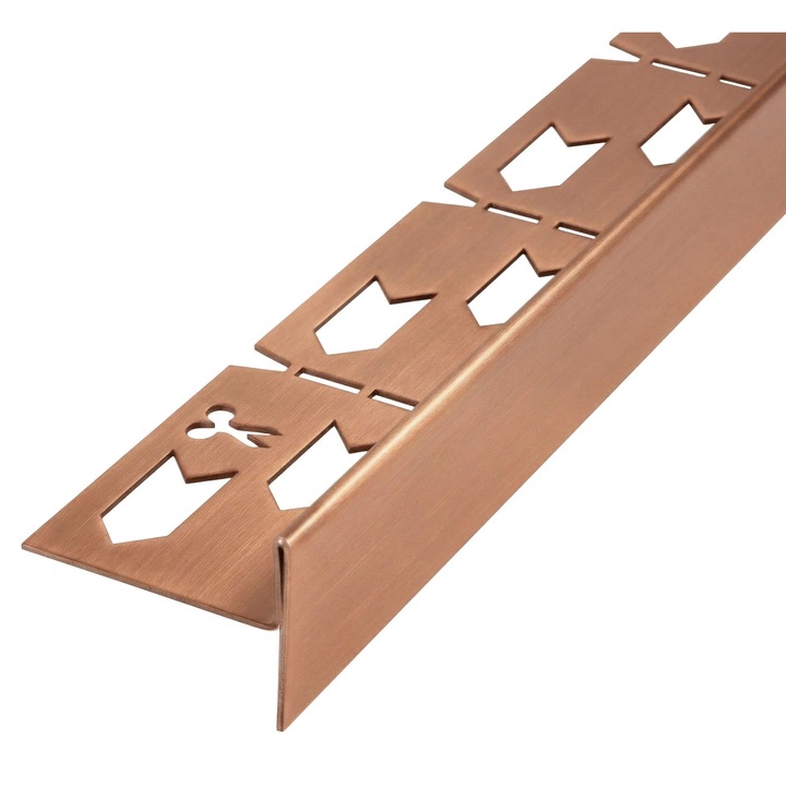Profil de panta pentru cadita de dus Rea, cupru periat, 100x3, 7x2, 7cm, dreapta