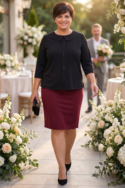 Bluza neagra cu guler si broderie decorativa