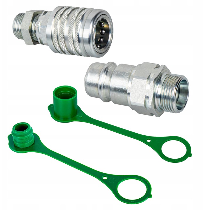 Cuplaj rapid Euro priza lunga M22x1.5 + mufa M22x1.5 + capace verzi