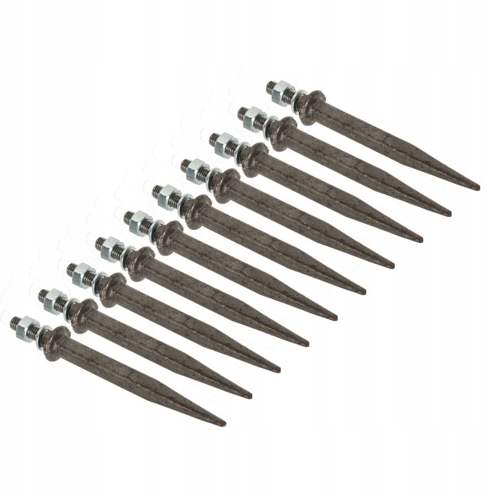 M12-es szántóföldi borona fog, 150x14mm, 10 darabos készlet, anyával és alátéttel