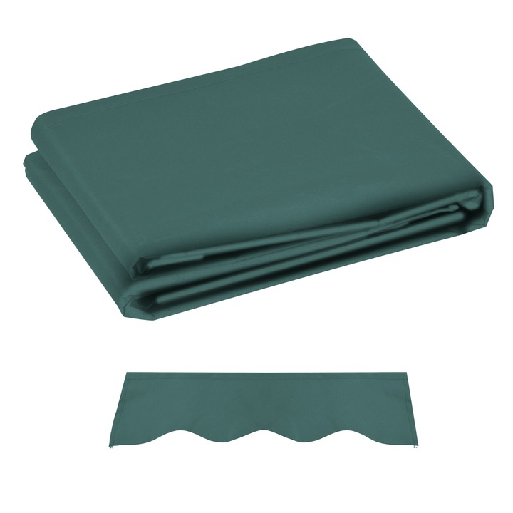 Pânză de schimb pentru copertină, Outsunny, poliester, rezistentă la stropire, protecție UV 50+, verde, 282x250cm