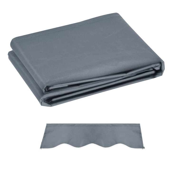 Material de Schimb pentru Copertina, Outsunny, Poliester, Gri, 382x250cm