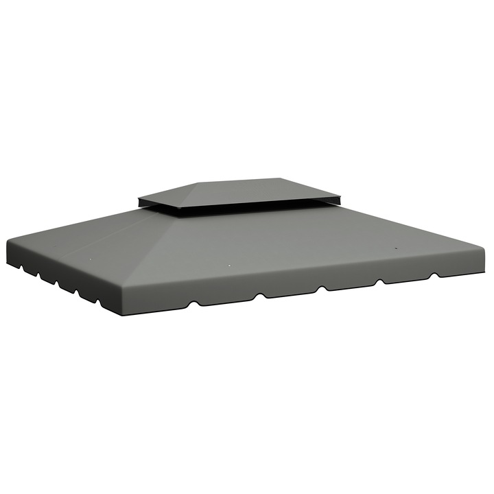 Acoperis de Rezerva, Outsunny, Poliester, Gri Deschis, 400x300cm