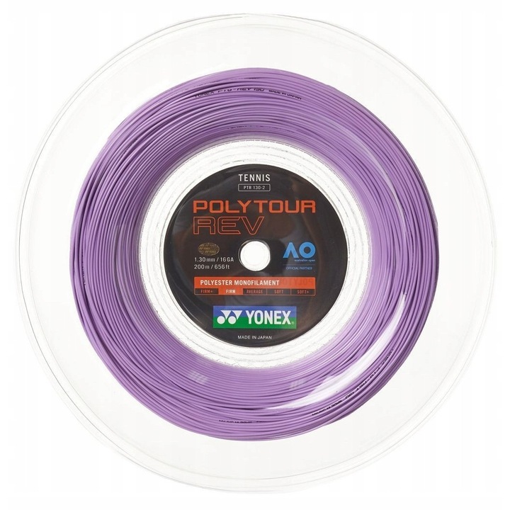 Yonex Polytour REV tenishúr, 200m, 1,30mm, rózsaszín, poliészter