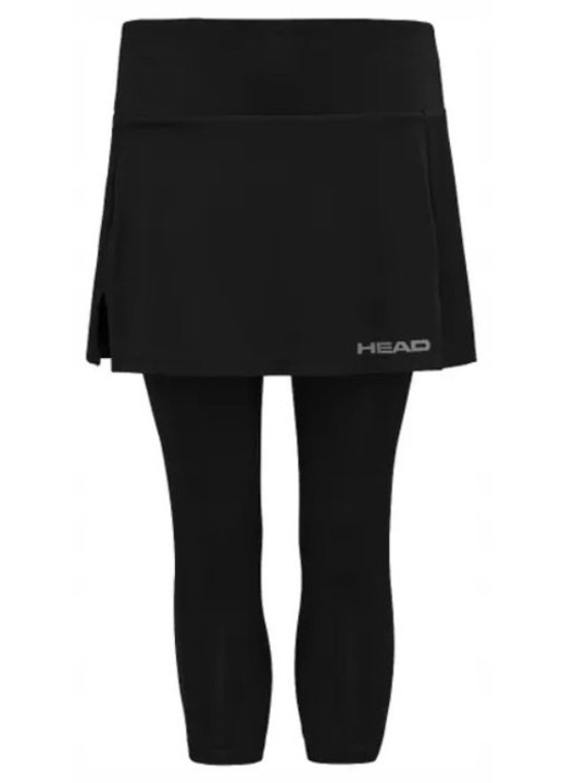 Fusta sport HEAD Club 3/4 Tights Skort, negru, material elastic, pantaloni scurti interiori, pentru femei, M INTL