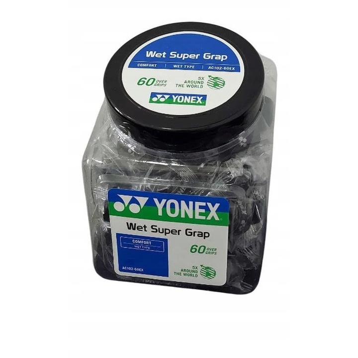 Owijka Yonex Wet Super Grap set 60 bucati, negru, absorbtie umiditate, rezistenta