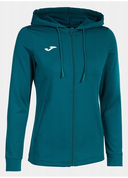 Hanorac sport copii Joma Sculpture II, verde, cu fermoar, 152 CM