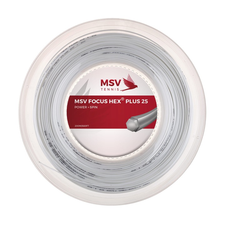 MSV Focus Hex Plus 25 tenisz húr, 200m, fehér, 1,20mm