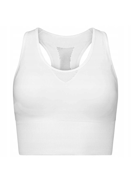 Bustiera sport HEAD Flex Seamless, alb, design fara cusaturi, spate tip racerback