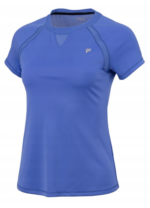 Tricou sport dama Fila Milia, albastru, insertii din plasa, talie cambrata