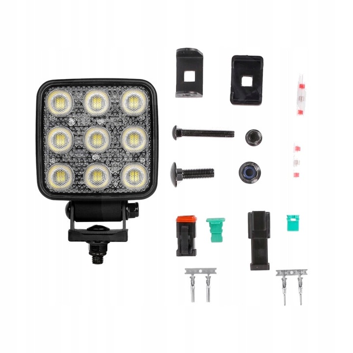 Granit LED munkalámpa 36 LED 12V/24V 4500Lm fekete 100x100x44mm