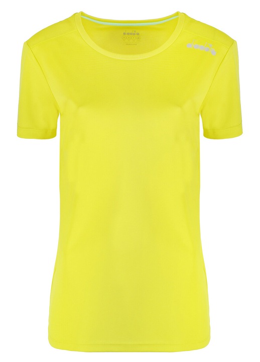 Tricou sport dama Diadora, SS Core Tee, galben, poliester, pentru alergare, L INTL