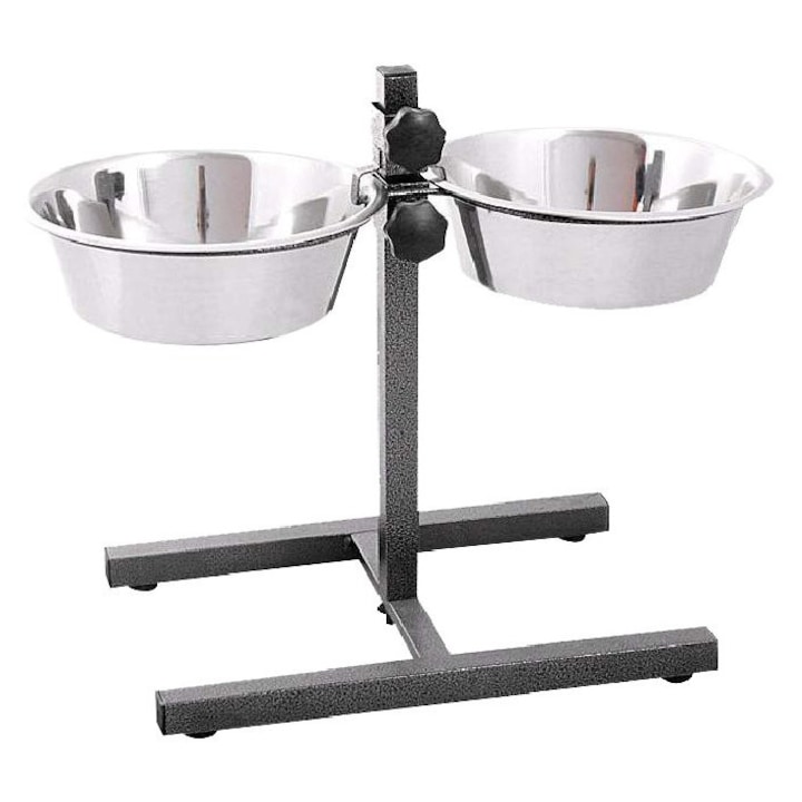 Set suport ajustabil cu 2 boluri metalice 2x2,8L, negru, diametru 24cm