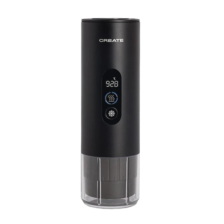Espressor automat portabil CREATE, Thera Move, presiune 15 bari, ideal pentru travel/birou/aventuri in natura, compatibil cu capsule Nespresso/cafea macinata, mocha
