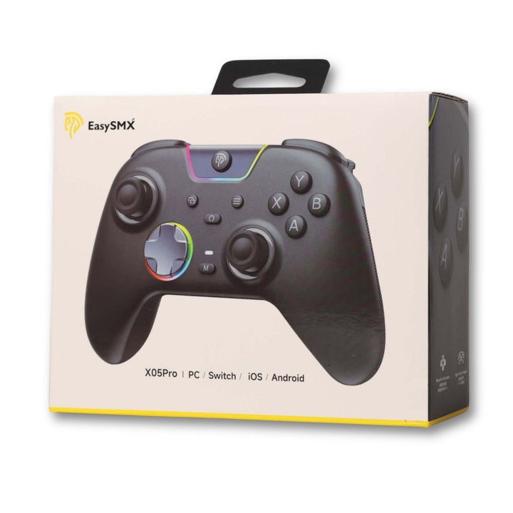 Vezeték nélküli kontroller, EasySMX X05 Pro, Multi-Platform (PC, Mobil, Switch), Hall-Effect, RF 2, 4 GHz/Bluetooth, Fekete