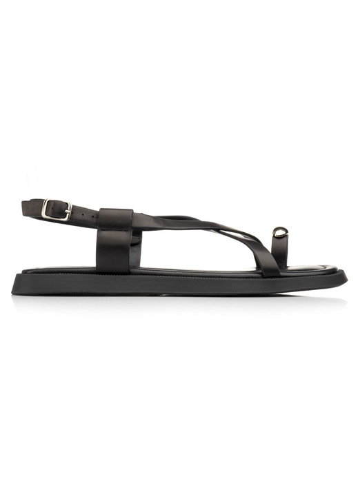 Sandale dama, Musette, YOLANDA, Piele naturala, Negru