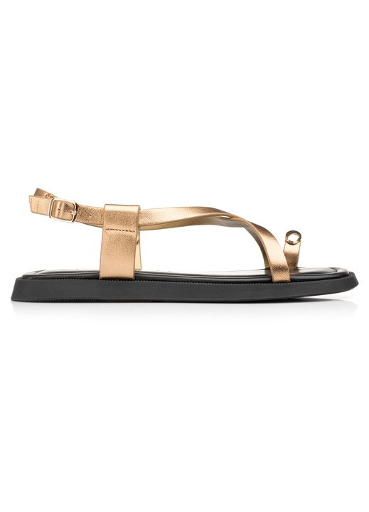 Sandale dama, Musette, YOLANDA, Piele naturala, Bronz