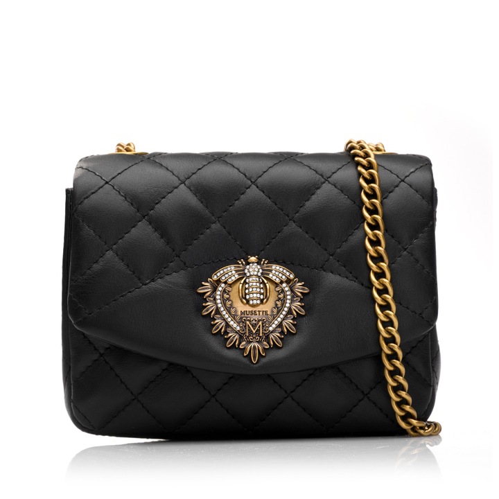 Geanta dama de umar, Musette, JACQUES MINI, Piele naturala, 17 x 7 x 14