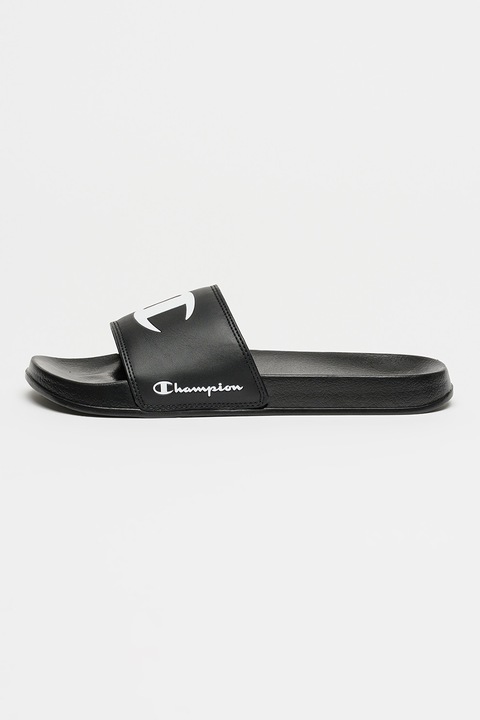 CHAMPION, Papuci cu logo, Negru/Alb optic