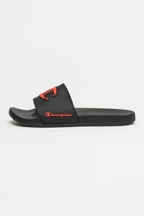 CHAMPION, Papuci cu logo in relief Cristal, Negru/Rosu aprins