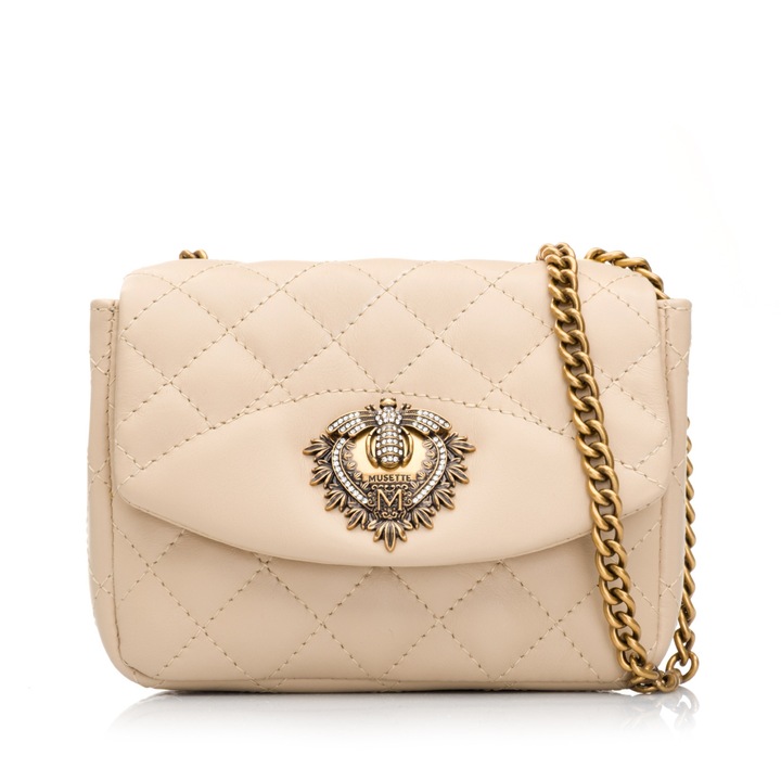 Geanta dama de umar, Musette, JACQUES MINI, Piele naturala, 17 x 7 x 14