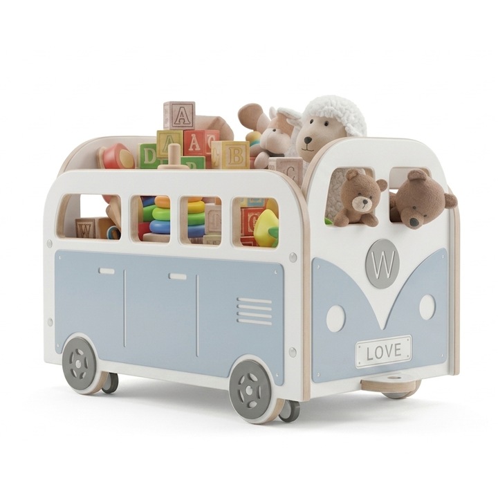 Lada depozitare jucarii, MOBIBOX, tip Montessori, multicolor, 60x36x40cm