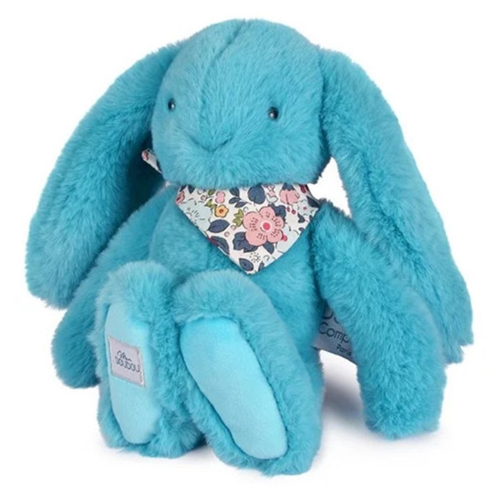 Iepuras Doudou® - jucarie de plus, 25 cm, turcoaz