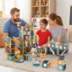 Set de construcție 286 piese, Marble Run, Connetix Tiles, multicolor, 3 ani+