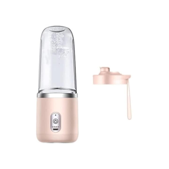 Blender electric portabil mini, albastru, cu cana