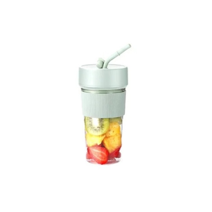 Blender portabil 400ml, electric, 21000RPM, albastru