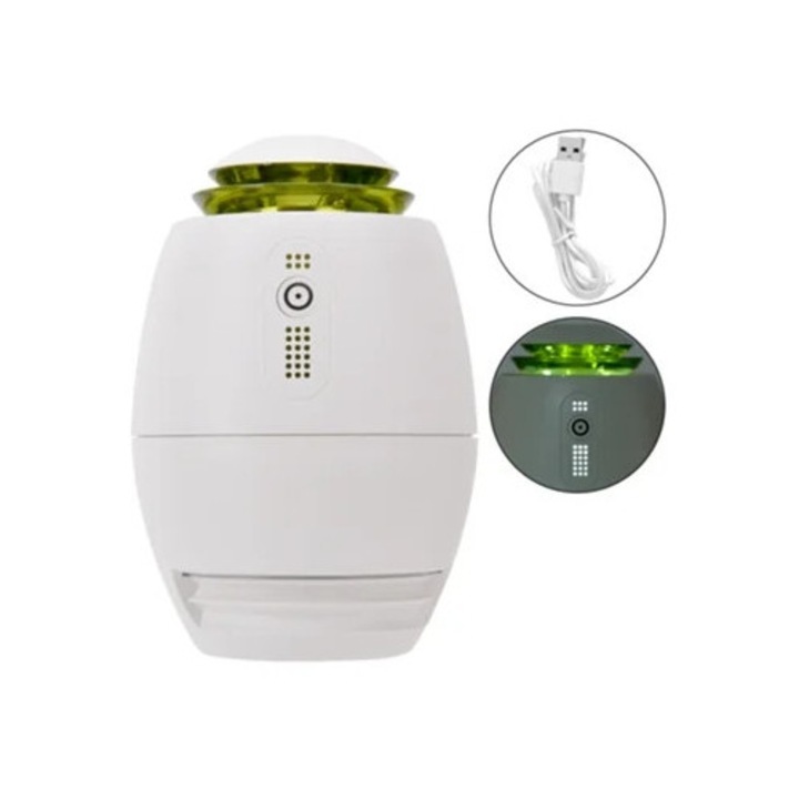 Umidificator ultrasonic USB 300ml, mini purificator de aer, set pentru birou si masina