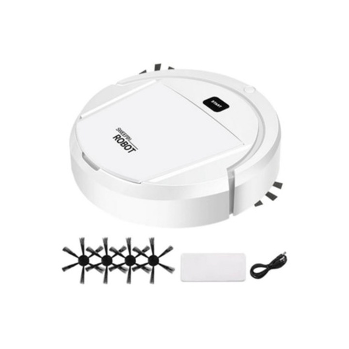 Aspirator robot 3 in 1, tehnologie de curatare cu aspiratie rotativa, navigare Wi-Fi, baterie reincarcabila
