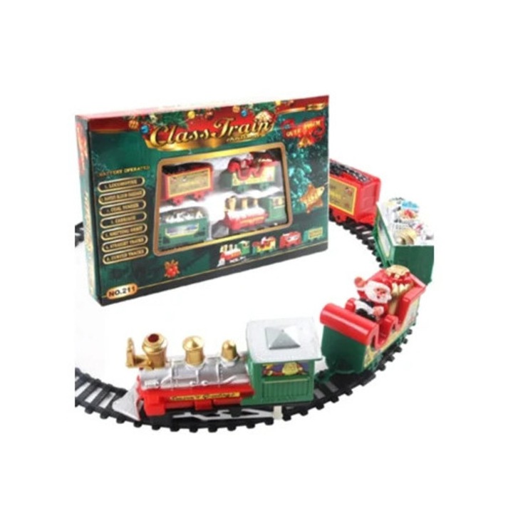 Trenulet de jucarie electric, set de constructie sigur, pentru copii mici, multicolor