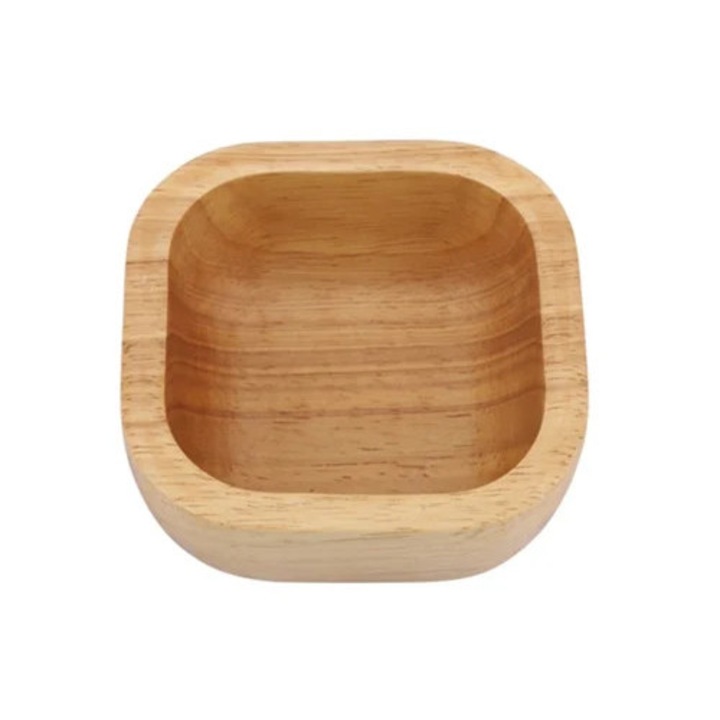 Tava servire din lemn, 15x15x4.5 cm, eleganta, pentru mese si gustari