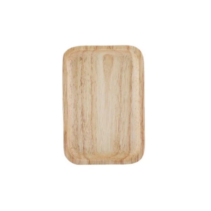 Tava servire din lemn masiv, 18x12.5cm, pentru ceai si cafea, ideala pentru sushi si gustari