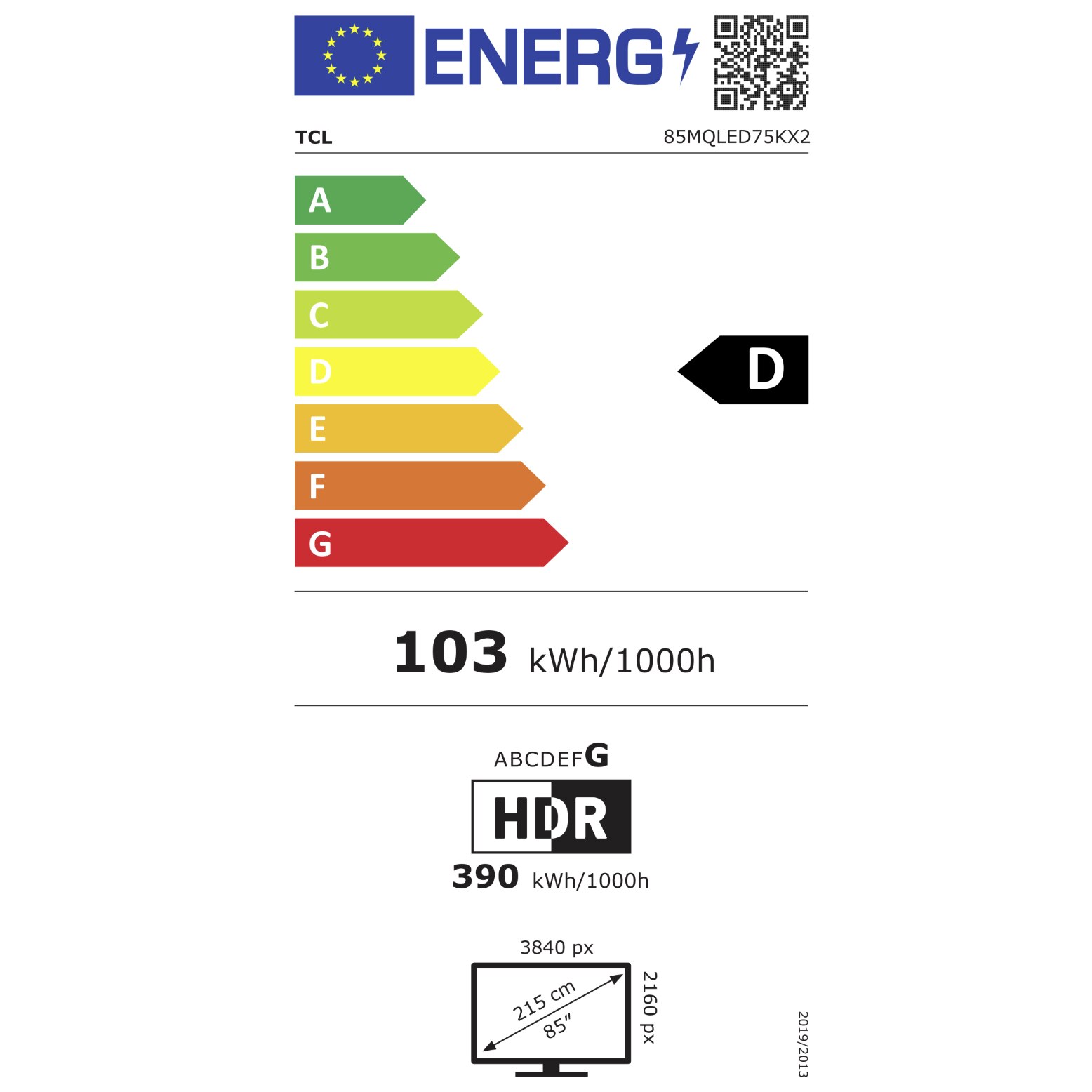 Televizor QLED mini LED TCL 85MQLED75K, 215 cm, 4K UHD, HDR, Smart TV, Dolby Atmos, Google TV, 120 Hz