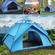 Cort Auto-Deschidere Juksun 200x200x130 cm, 3-4 Persoane, Antivant, Anti-UV, Albastru, Geanta Inclusa
