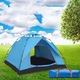 Cort Auto-Deschidere Juksun 200x200x130 cm, 3-4 Persoane, Antivant, Anti-UV, Albastru, Geanta Inclusa