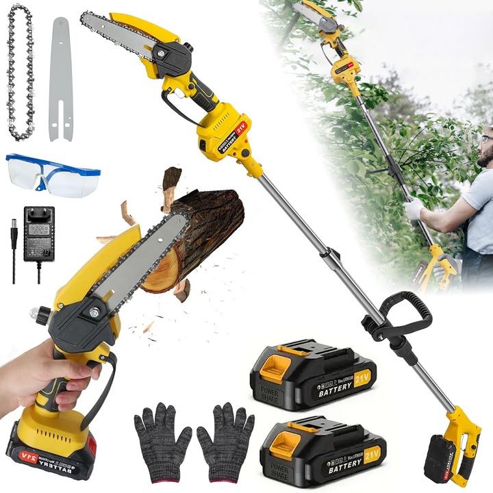 Juksun elektromos láncfűrész, 550W, 138-153cm, fekete-sárga