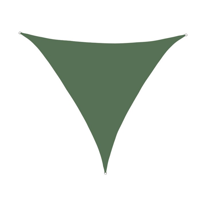 Panza de umbrire triunghiulara 3.6x3.6x3.6m, protectie UV, impermeabila, verde galben, set de accesorii inclus