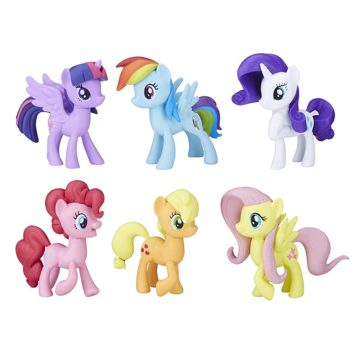 Set de 6 figurine My Little Pony, Chelfonds, PVC, multicolor, 9 cm