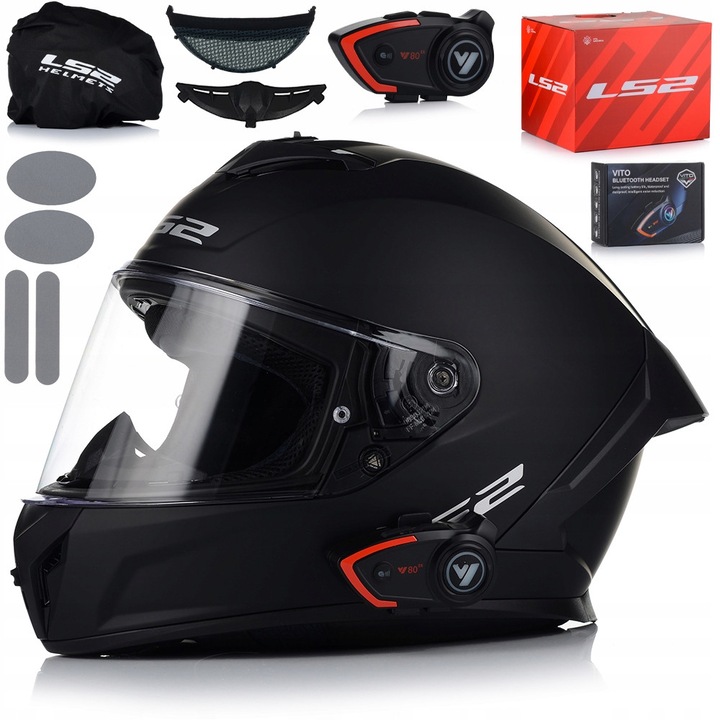 Каска за мотор, LS2 Rapid III, Матово черна, Интегрална с включен интерком, Full Face, UV защита, ABS, ECE 22.06, XXXL 65-66 см