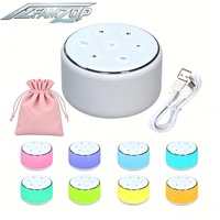 Dispozitiv Sunete, Aparat de Sunete Linistitoare Bebelusi white noise，Suporta temporizare, lumina de noapte, 34 de efecte sonore, potrivit pentru copii si adulti, utilizabil acasa sau in deplasare, include sac de depozitare, AZFAMZOP®, Alb