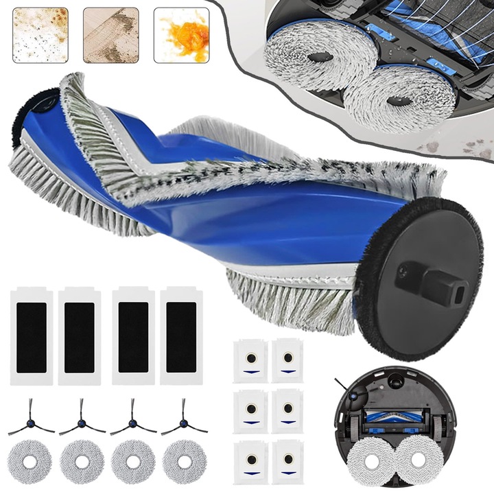 Kit De Accesorii Pentru Aspiratorul Robot Ecovacs Deebot T30 Omni / T30 Pro Omni, Piese De Schimb: Perie Principala, Perie Laterala, Filtru, Lavete Cu Mop, Sac De Praf