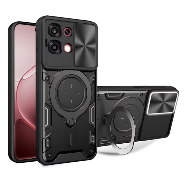 Husă spate Upzz CamGuard, suport, protecție avansată, negru, pentru Oppo A6 Pro 4G / A6 Pro 5G