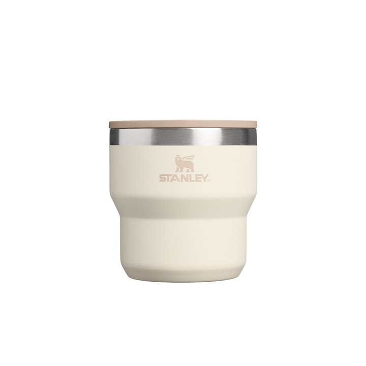 Cana termos Stanley Stay Hot Cup 0,29L crem, din otel inoxidabil, rezistent la caldura si racire