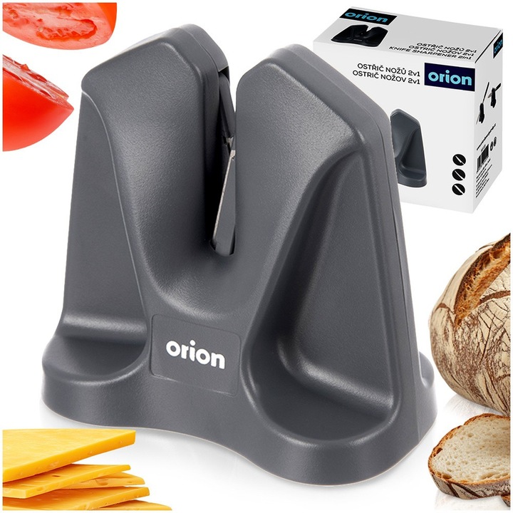 Orion 2in1 kézi hegyező, műanyag, szürke, 9.5x5.5x9.5 cm, készlet