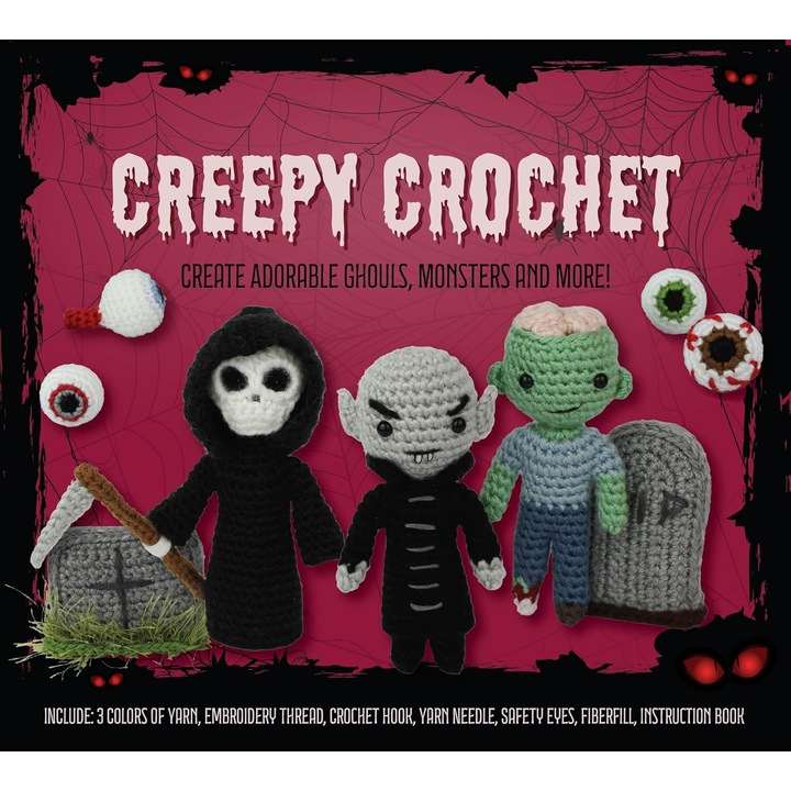 Kit de Croșetat Înfricoșător, Chartwell books, 8 proiecte, multicolor