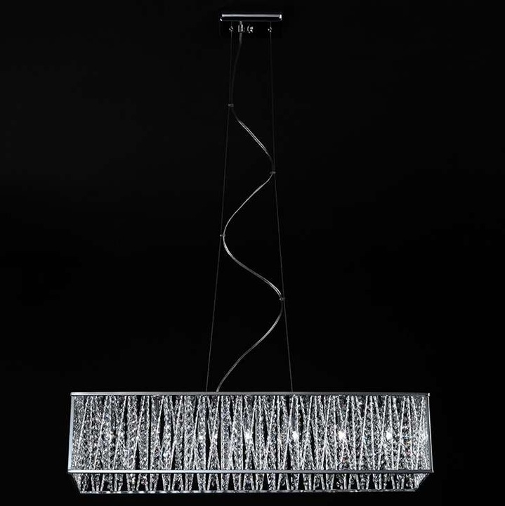 Lustra Italux VANESSA, 7 surse de iluminat, crom, transparent, 130cm x 86x25cm, set complet